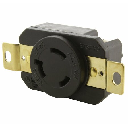 AC WORKS NEMA L7-20R 20A 277V Flush Mount Locking Industrial Grade Receptacle FML720R